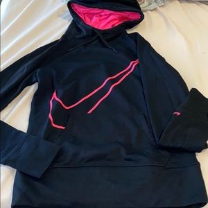 Nike Black and Pink Hoodie